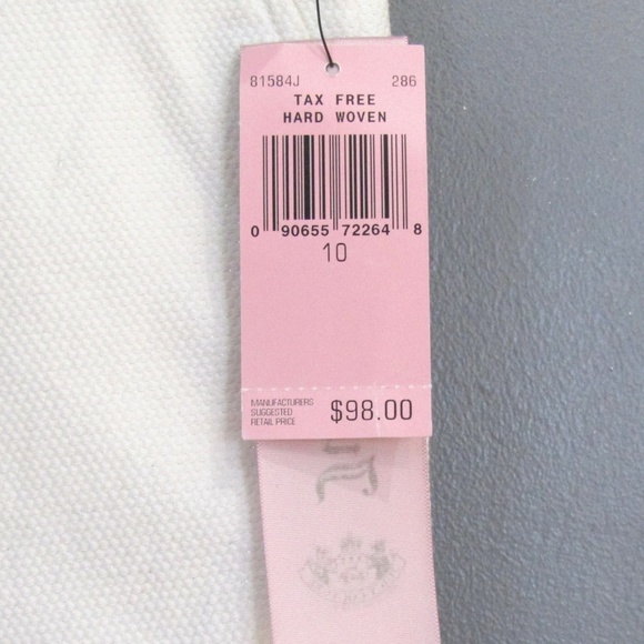 NEW Juicy Couture White Woven Gold Metallic Shorts - Picture 2 of 4